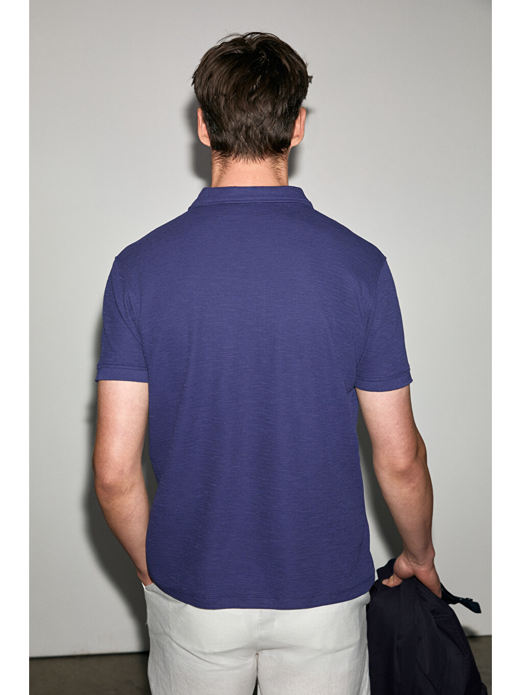 Mor MINNUTU Erkek Organik Pamuklu Polo Yakalı Regular Fit MOR T-Shirt-4