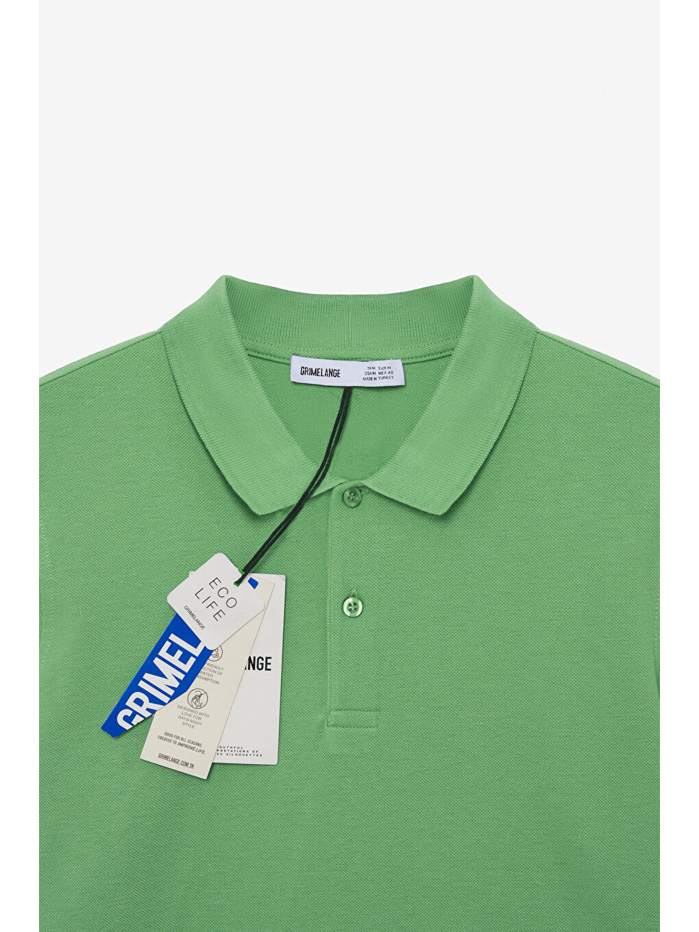Erkek %100 Pamuk Kısa Kollu Regular Fit Yeşil Polo Yaka Tişört-1