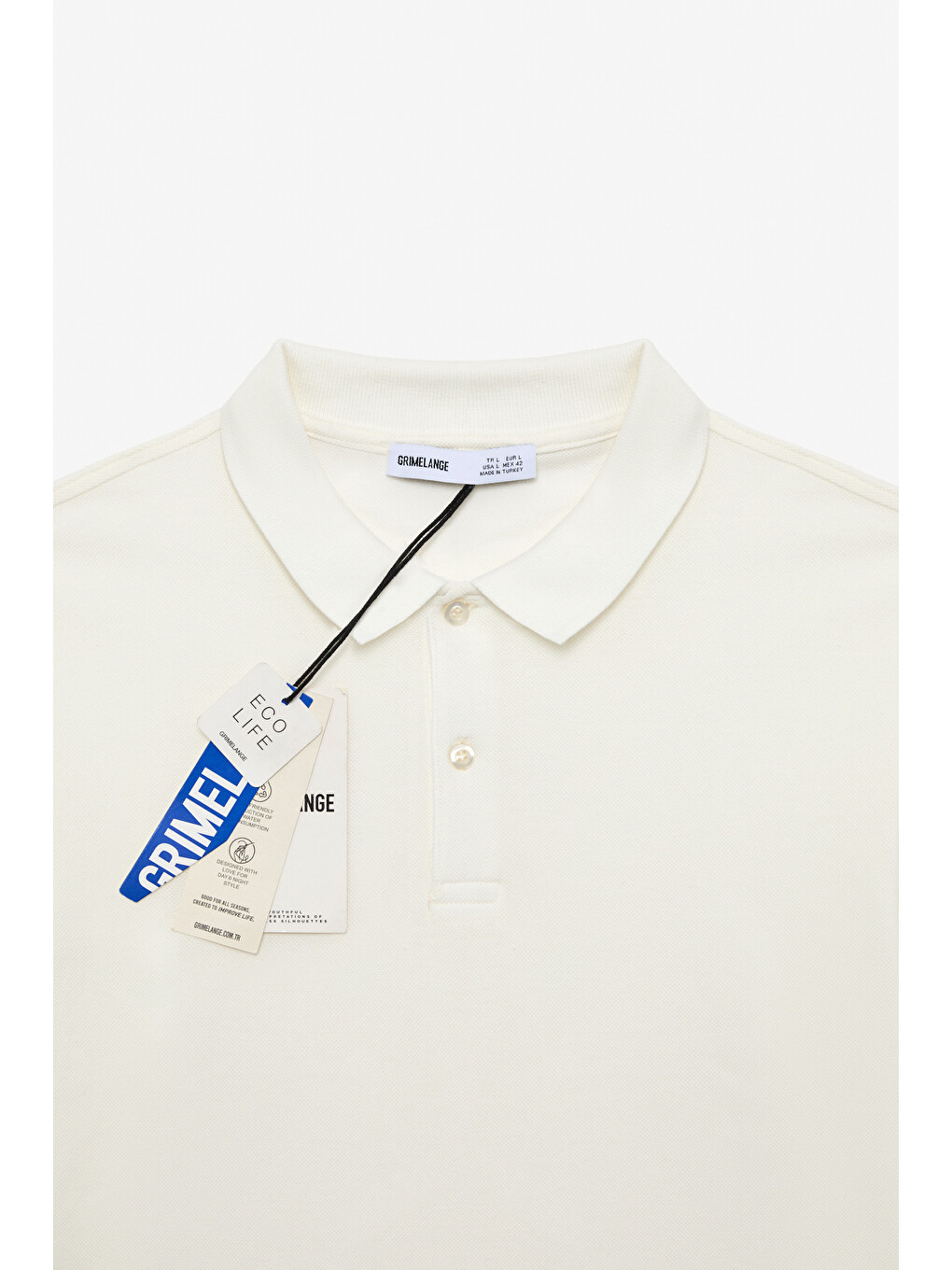 Erkek %100 Pamuk Kısa Kollu Regular Fit Ekru Polo Yaka Tişört-1