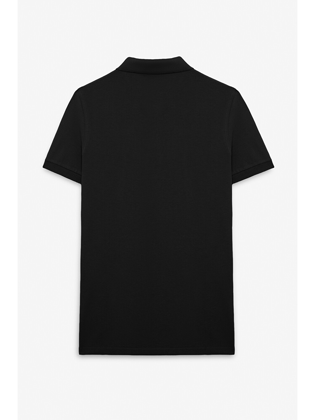 Erkek %100 Pamuk Kısa Kollu Regular Fit Siyah Polo Yaka Tişört-2