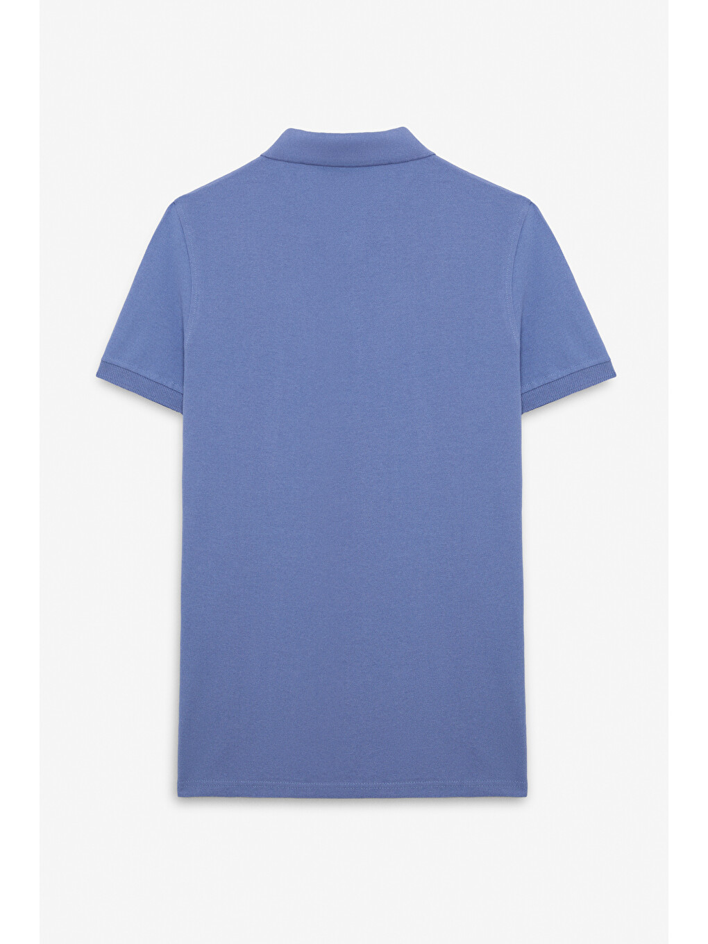 Erkek %100 Pamuk Kısa Kollu Regular Fit Mavi Polo Yaka Tişört-2