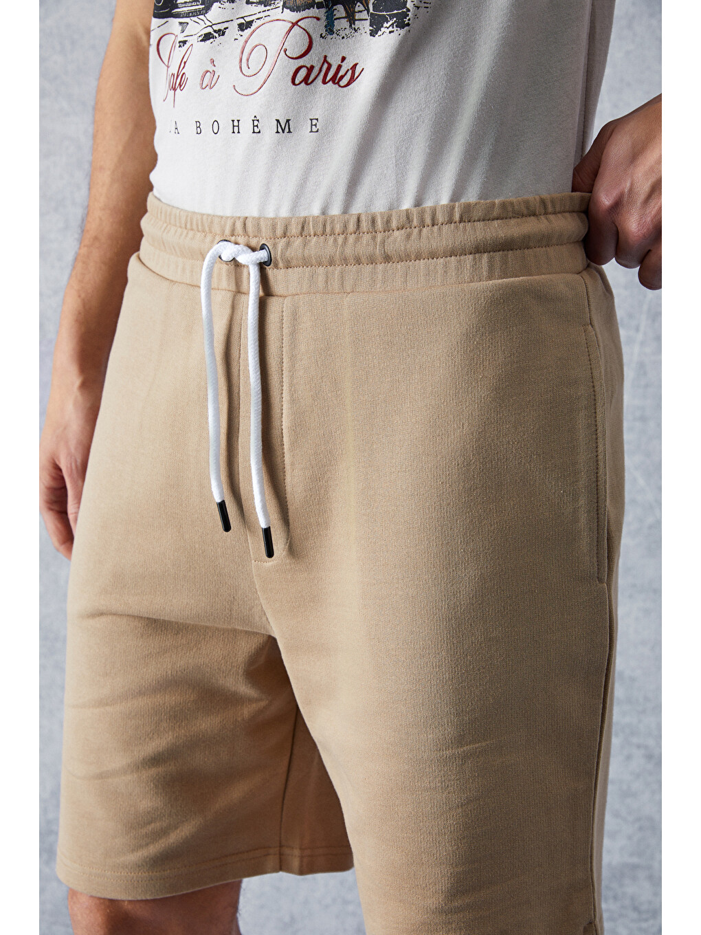Erkek Comfort Fit Açık Kahverengi Şort | Bermuda-3