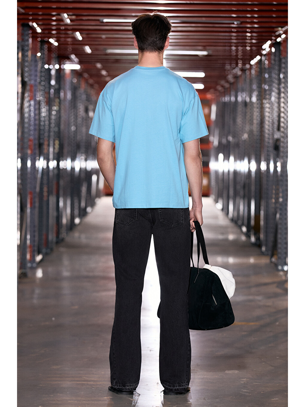 Mavi VITO Erkek %100 Organik Pamuklu Nakış Yazı Detaylı Oversize Bol Kesim Kısa Kollu MAVİ T-Shirt-4
