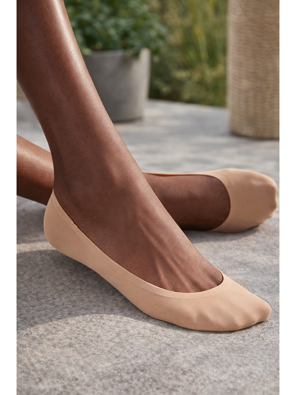 Bej Kadın Görünmez Babet Çorap Ten-1