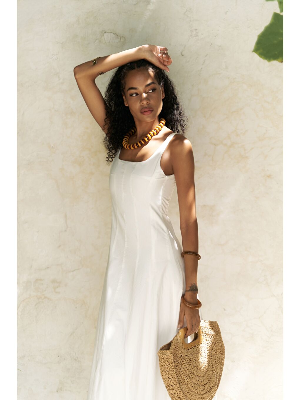 Garda Uzun Ekru Balon Elbise-3