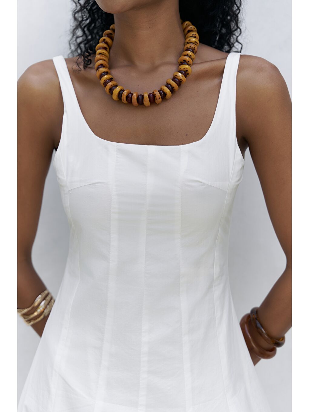 Garda Uzun Ekru Balon Elbise-7