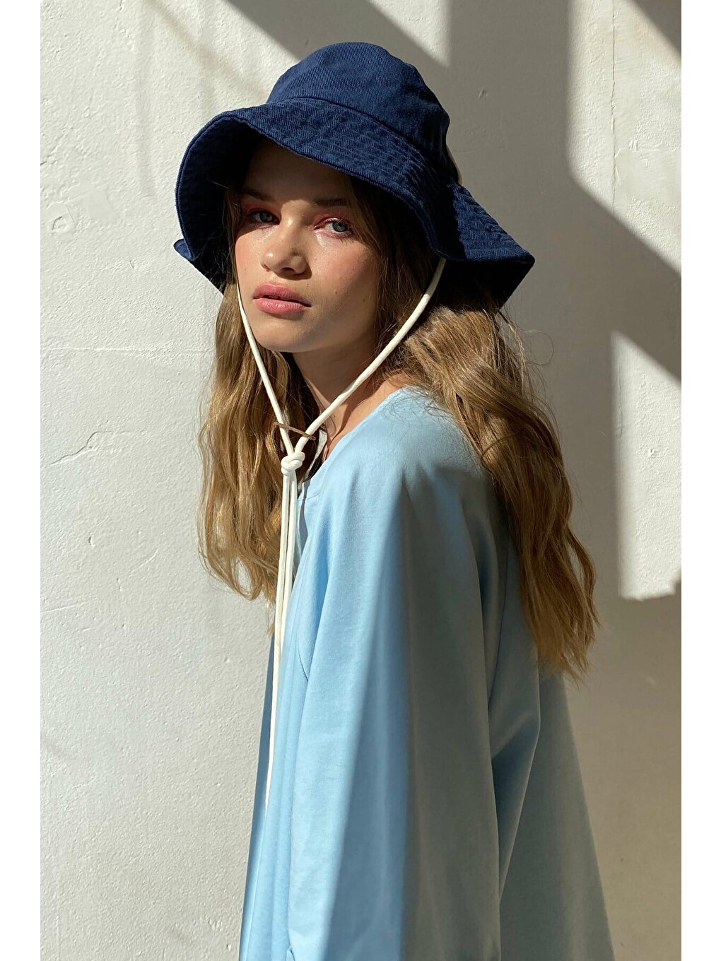 Mavi Oversize Basic Kadın Tişört-5