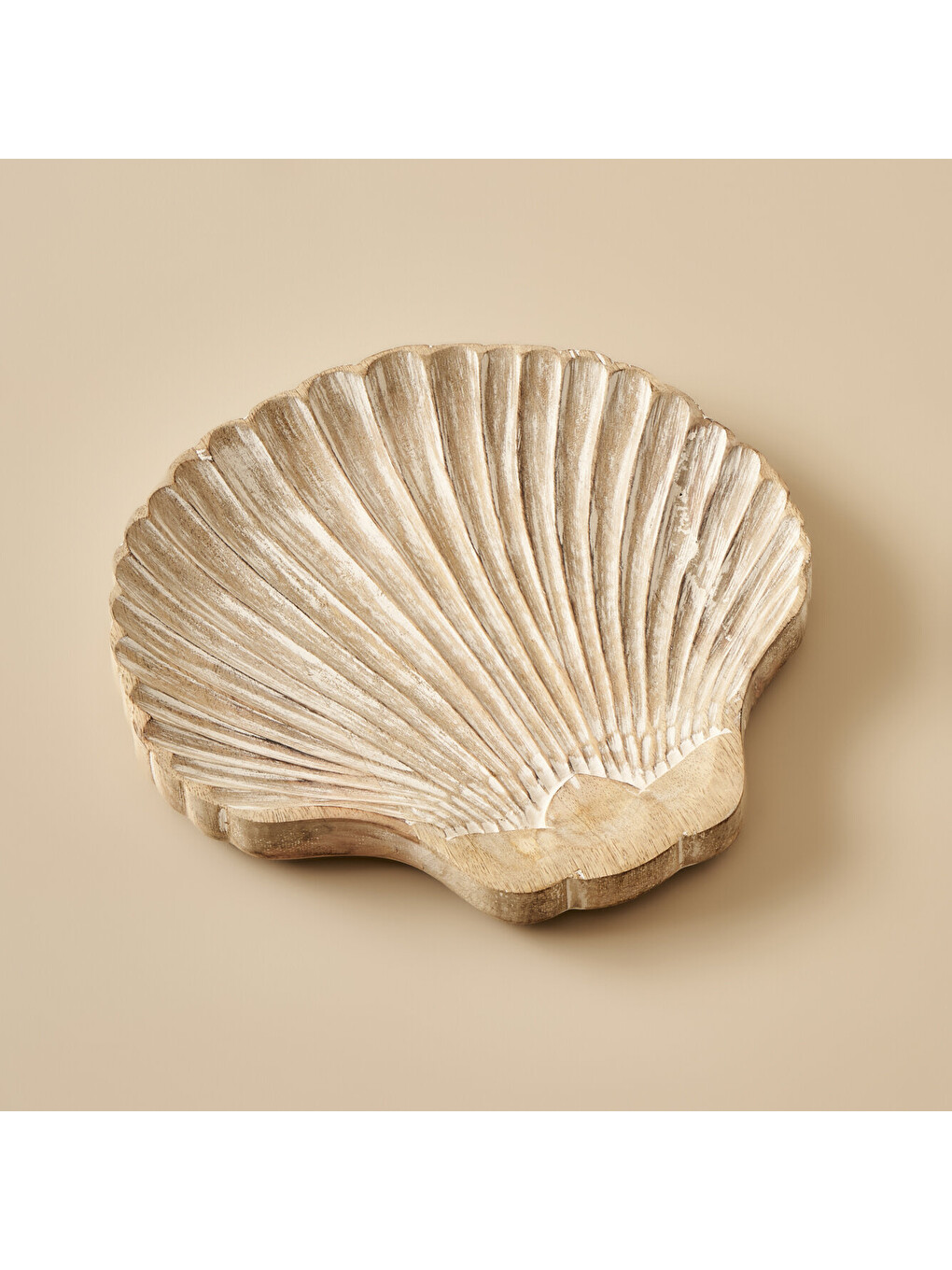 Bej Oyster Mango Ağacı Dekoratif Tabak Naturel (30x2,5x20 Cm)-1