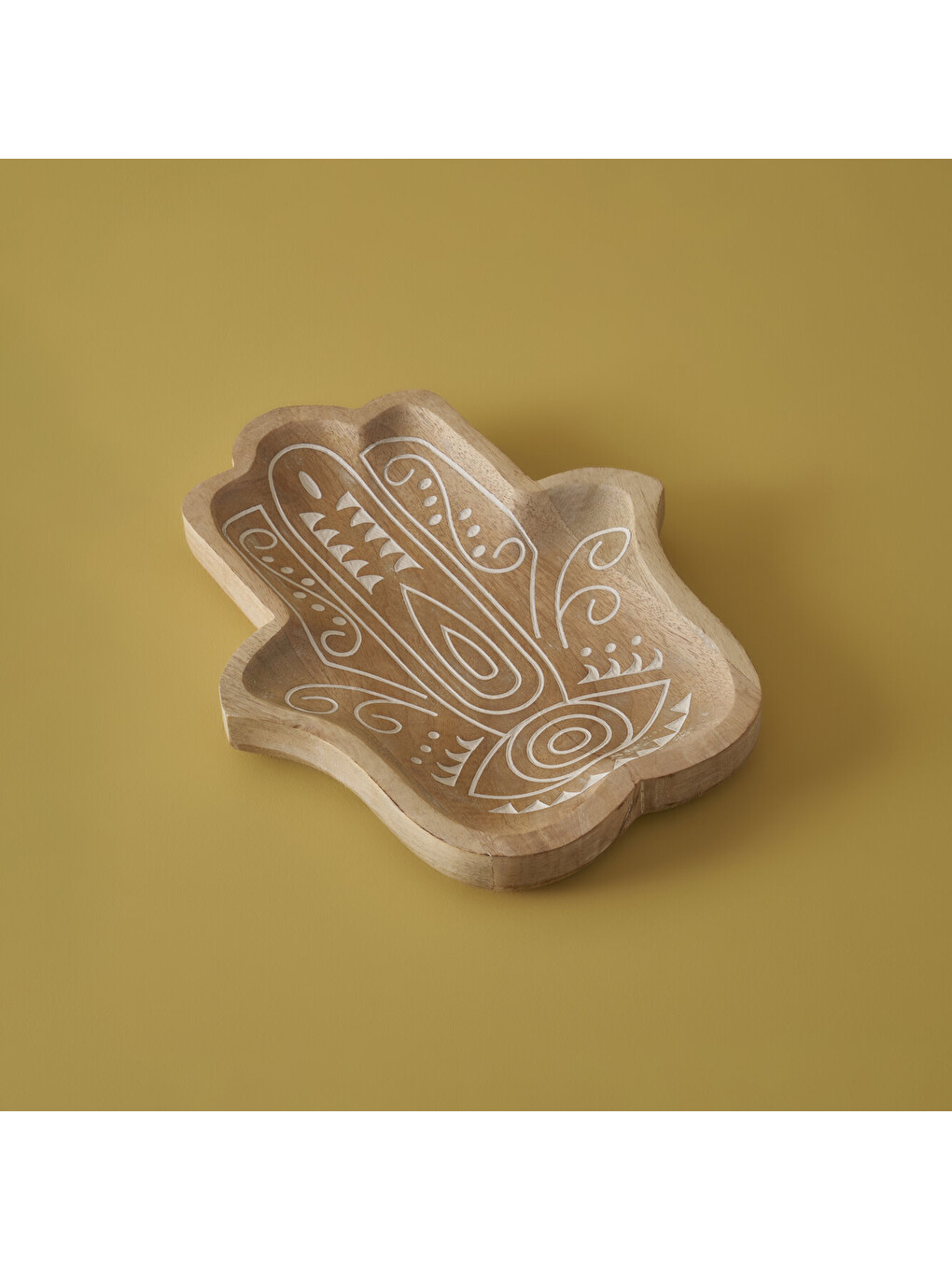 Bej Vera Mango Ağacı Dekoratif Tabak Naturel (30x3,5x20 Cm)-1