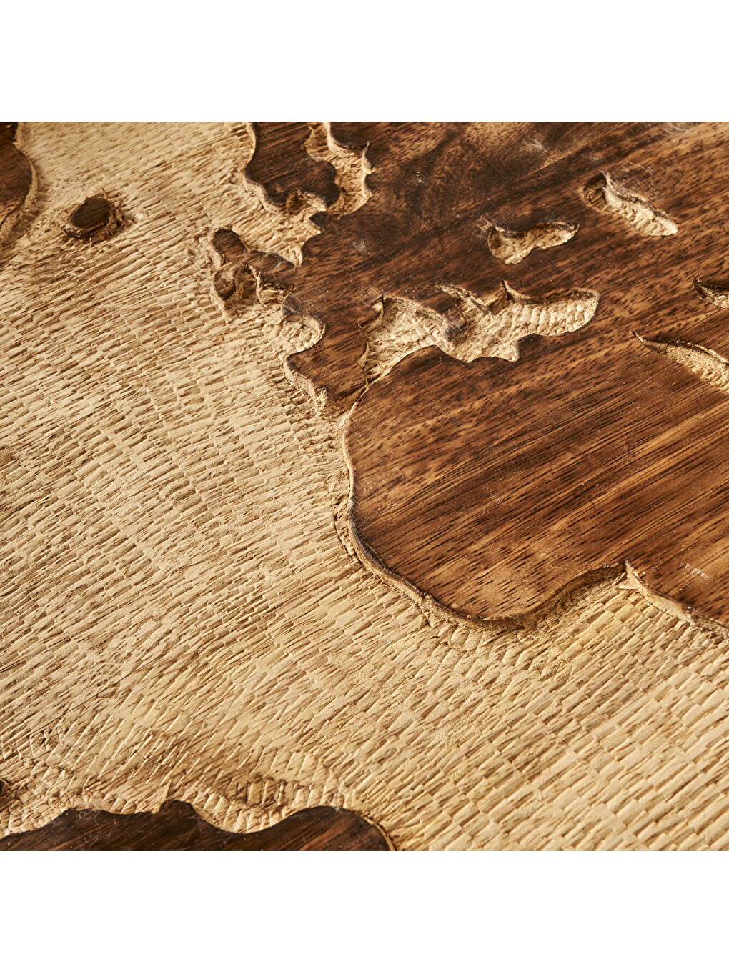Bej Tina Mango Ağacı Dekoratif Tepsi Naturel (45x5x45 Cm)-2