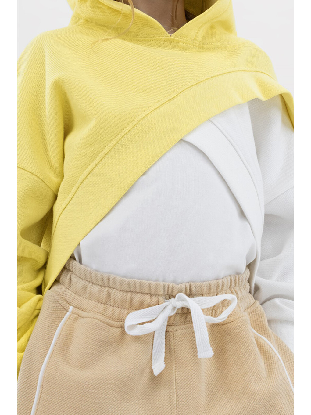 Kız Çocuk Asimetrik Sarı Sweatshirt-2