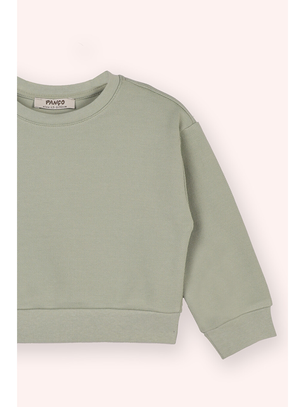 Kız Bebek Bisiklet Yaka Haki Sweatshirt-1