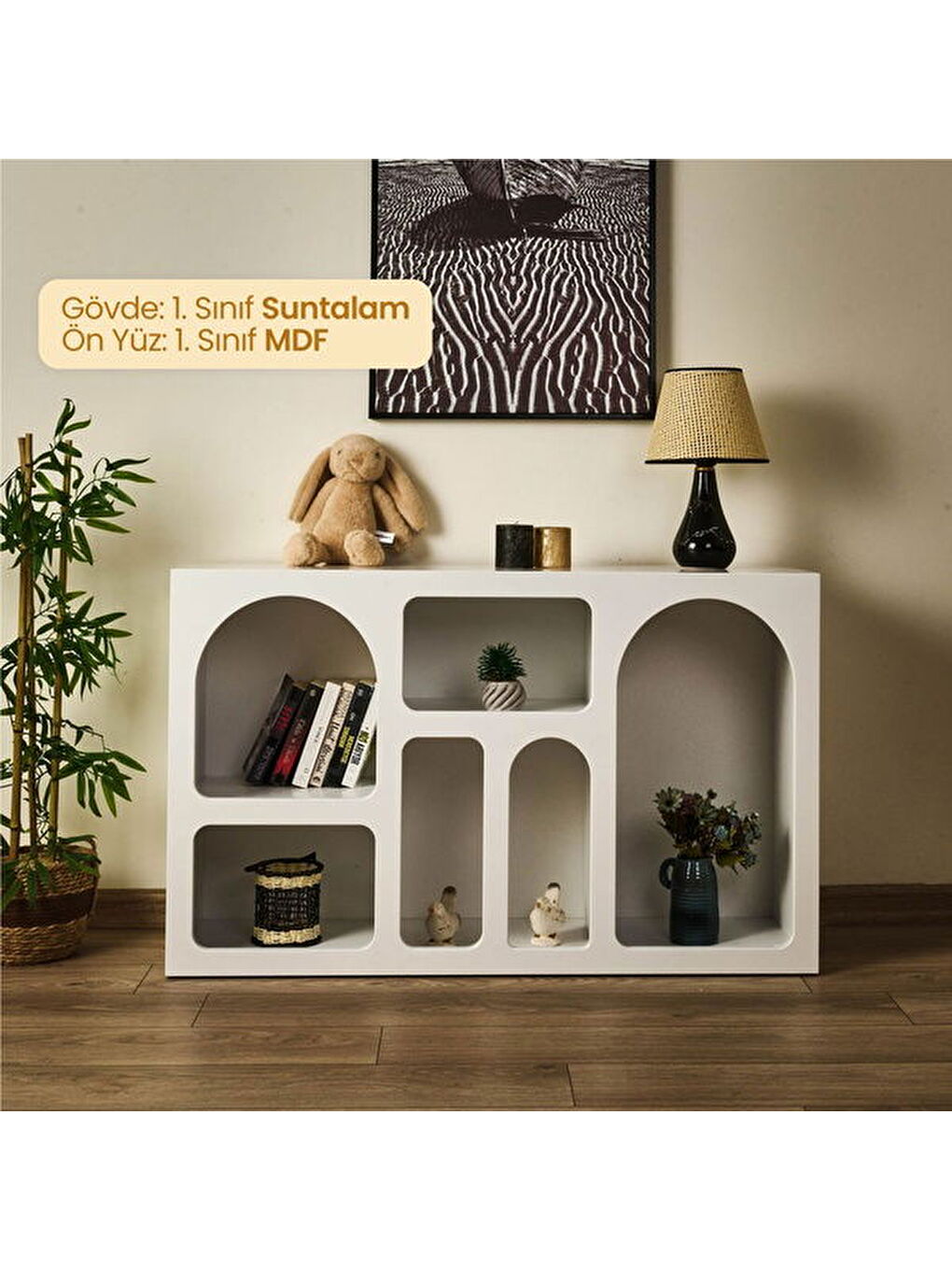 Bohem Konsol - Beyaz - 74x38x120 cm-1