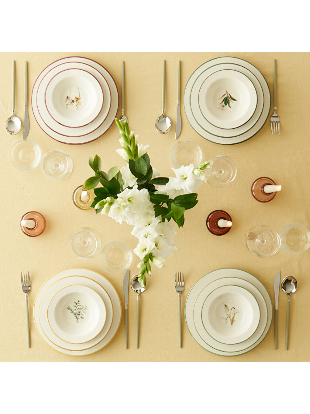 Karışık Garden Stoneware 12 Parça 4 Kişilik Yemek Takımı Mix-5