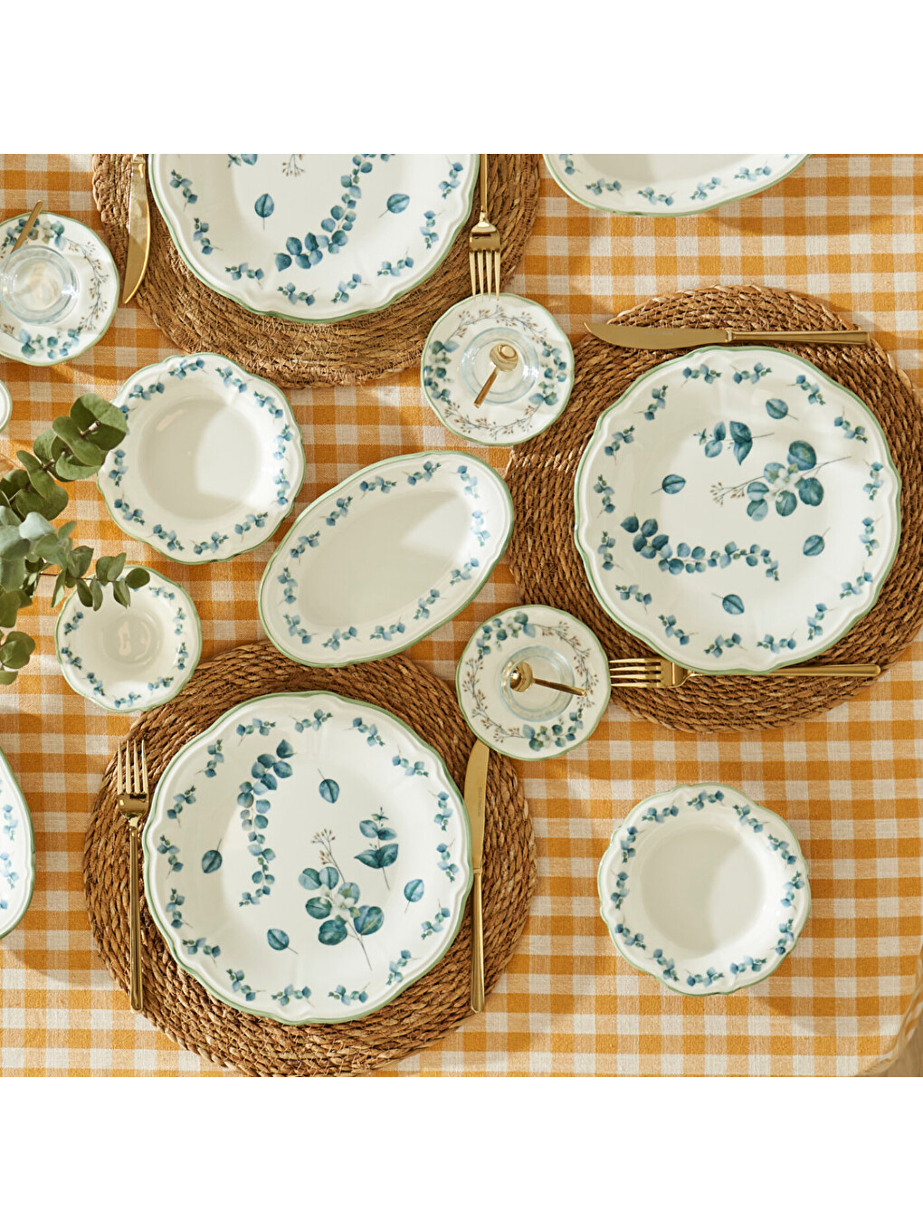 Ocaliptus Stoneware 26 Parça 6 Kişilik Kahvaltı Takımı Yeşil-8