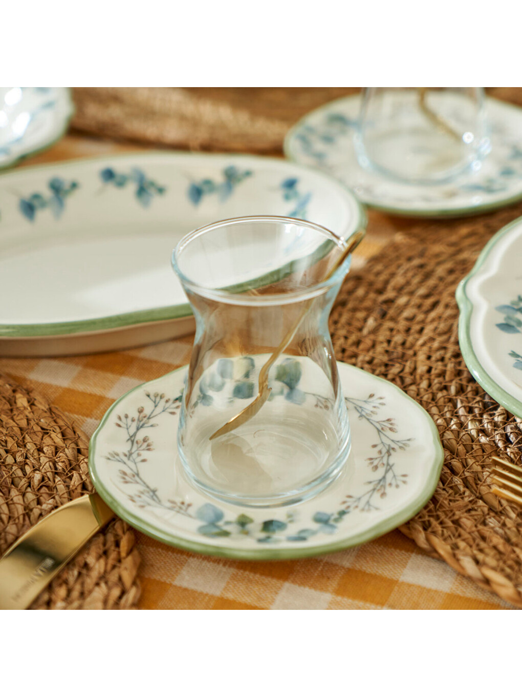 Ocaliptus Stoneware 26 Parça 6 Kişilik Kahvaltı Takımı Yeşil-12