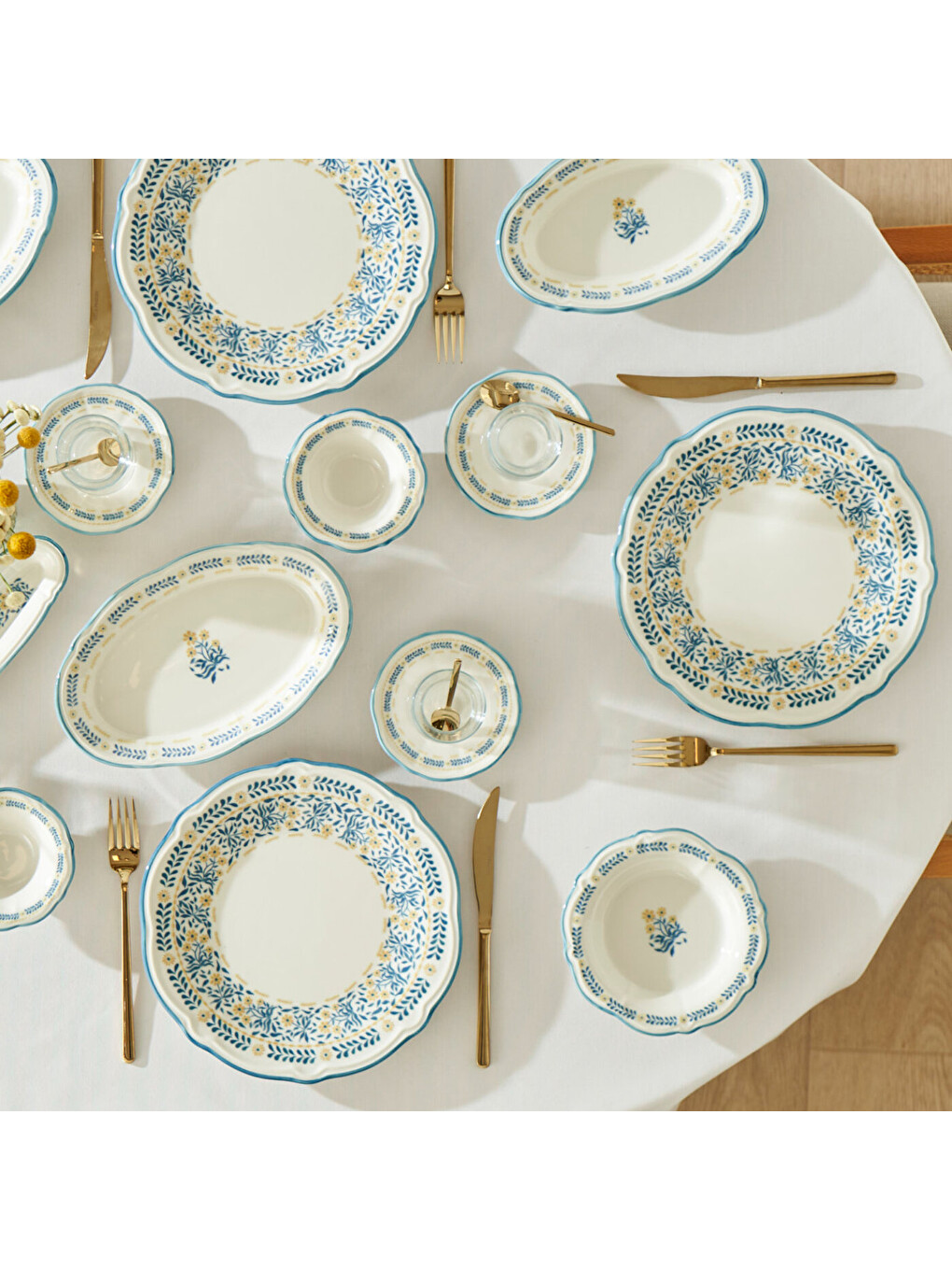 Liana Stoneware 26 Parça 6 Kişilik Kahvaltı Takımı Mavi-7