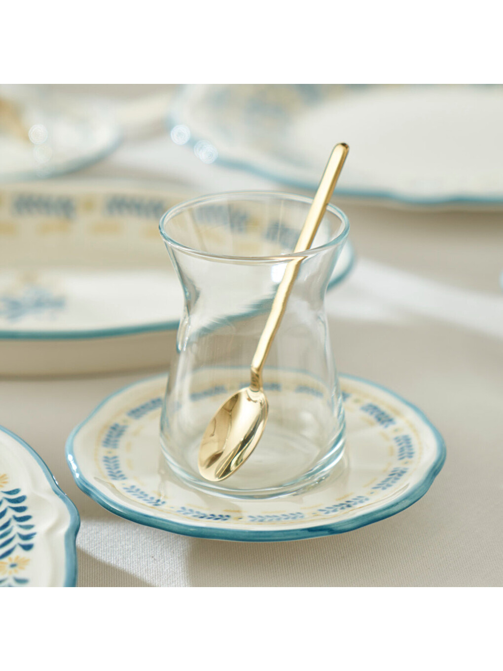 Liana Stoneware 26 Parça 6 Kişilik Kahvaltı Takımı Mavi-11