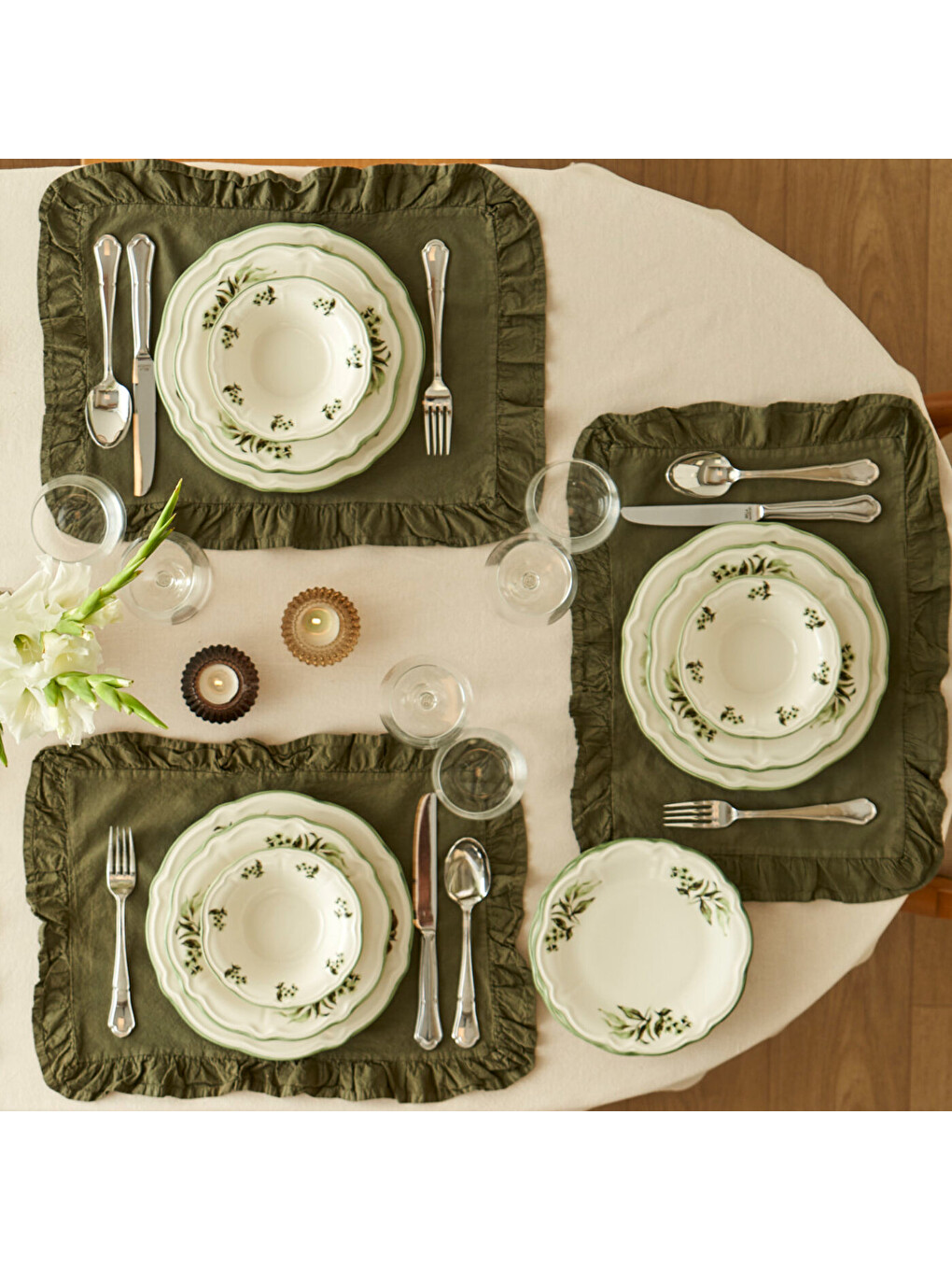 Julia Stoneware 24 Parça 6 Kişilik Yemek Takımı Yeşil-7