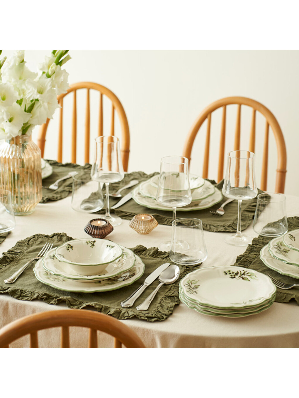 Julia Stoneware 24 Parça 6 Kişilik Yemek Takımı Yeşil-8