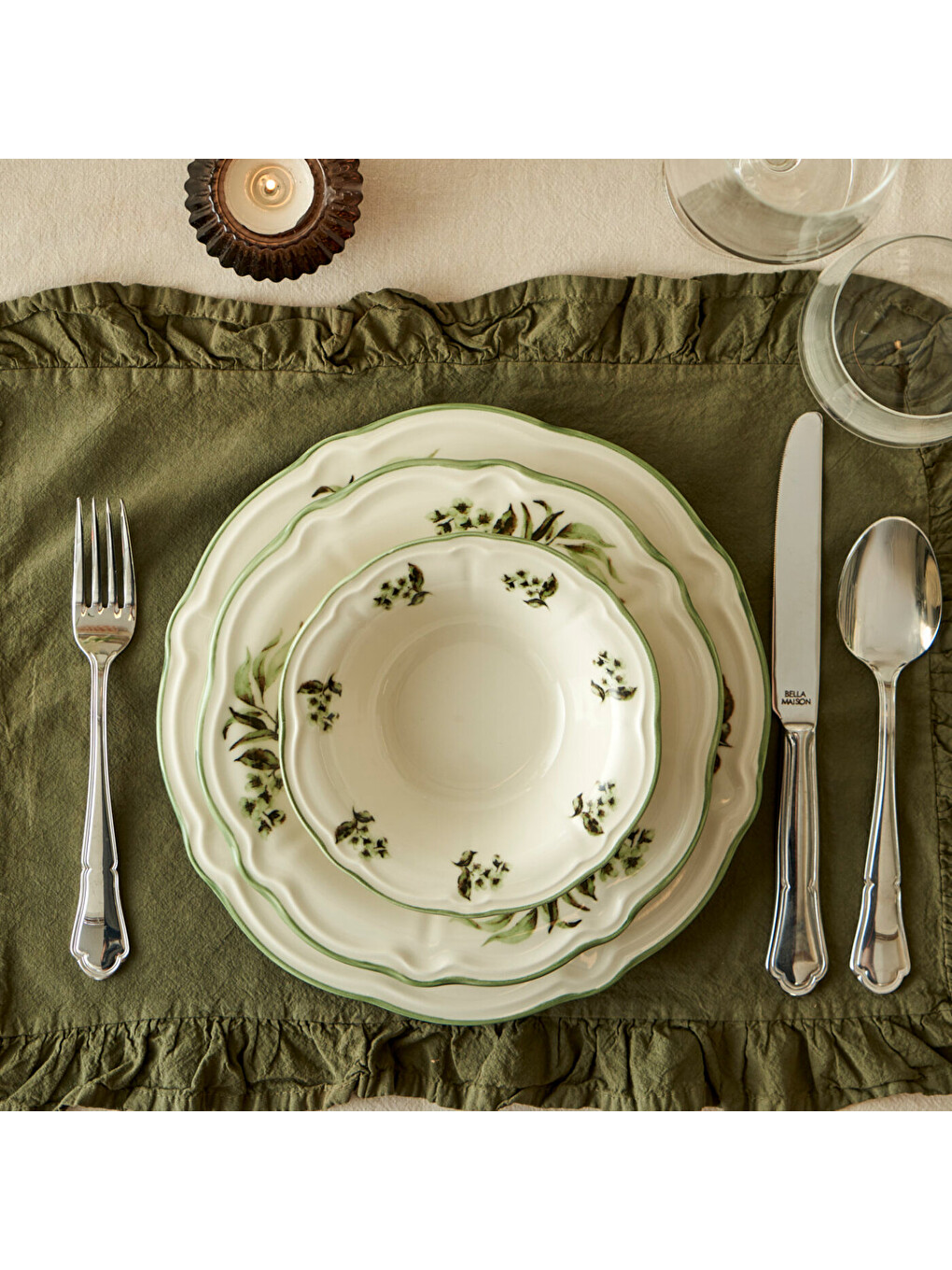 Julia Stoneware 24 Parça 6 Kişilik Yemek Takımı Yeşil-9