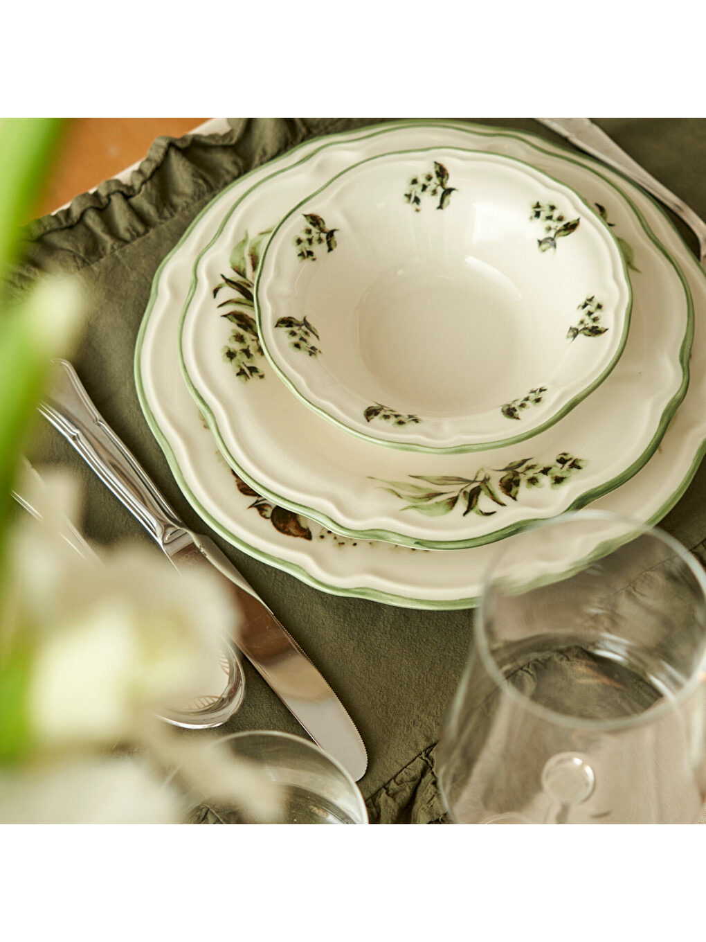 Julia Stoneware 24 Parça 6 Kişilik Yemek Takımı Yeşil-10