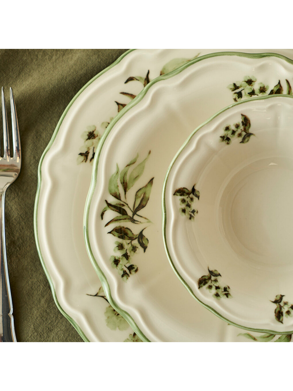Julia Stoneware 24 Parça 6 Kişilik Yemek Takımı Yeşil-11