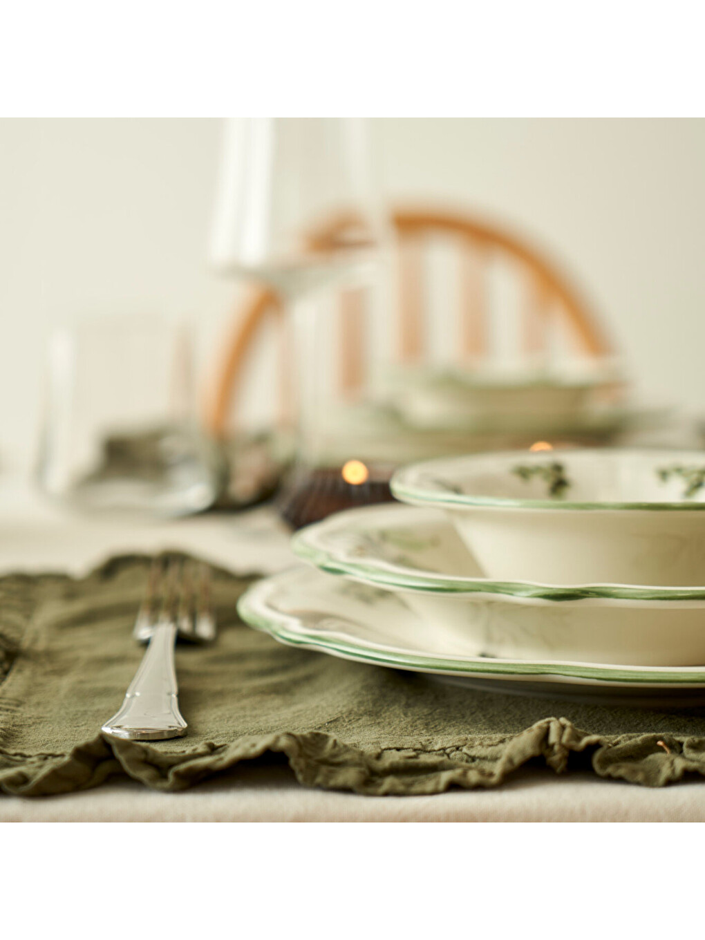 Julia Stoneware 24 Parça 6 Kişilik Yemek Takımı Yeşil-12