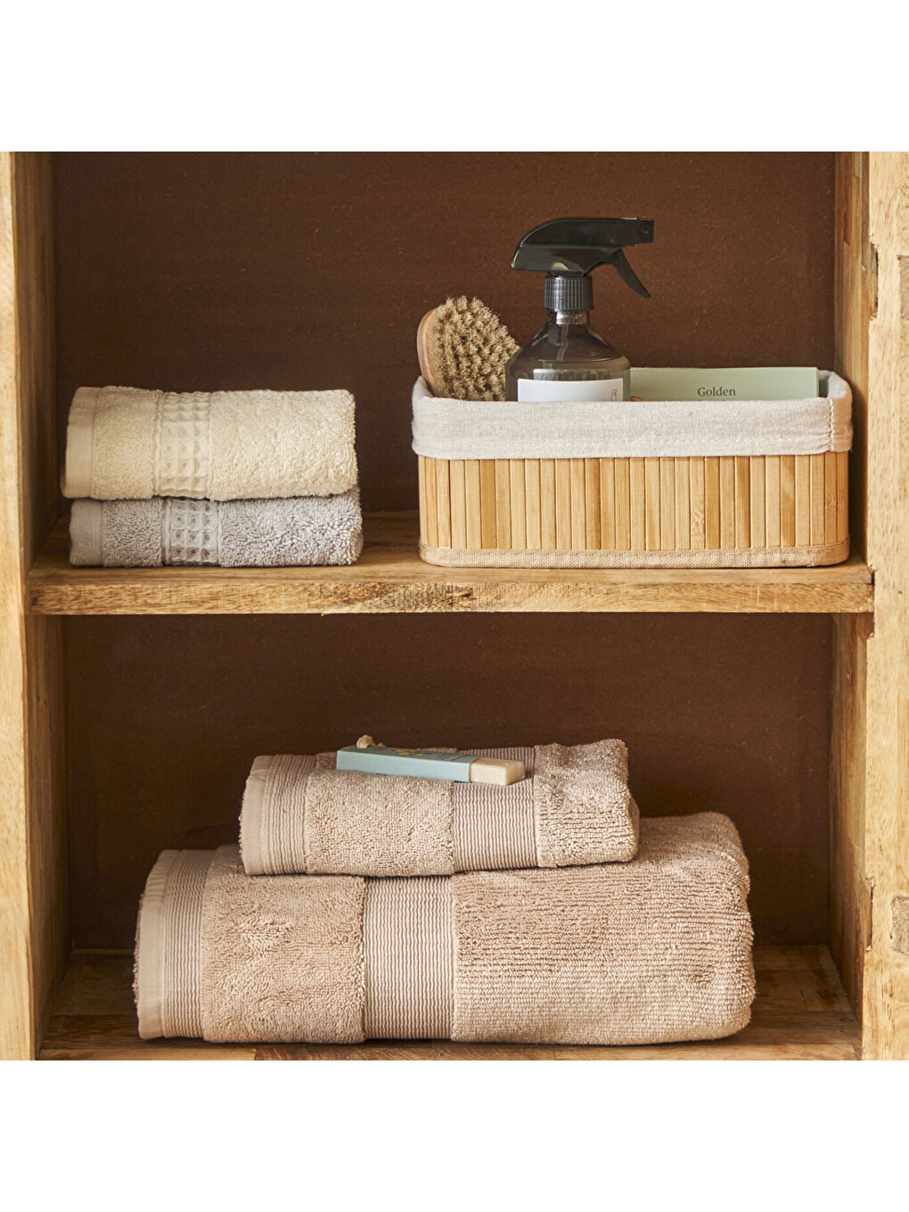 Bej Bres Bambu Düzenleyici Kutu Naturel (31x22x13 cm)-4