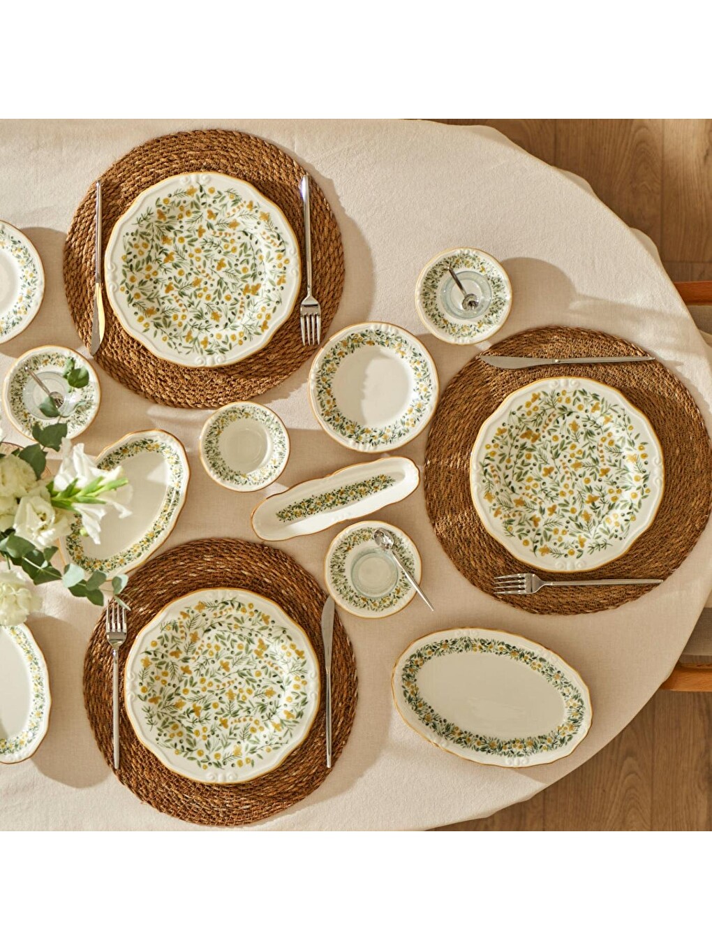 Loren Stoneware 26 Parça 6 Kişilik Kahvaltı Takımı Sarı-7