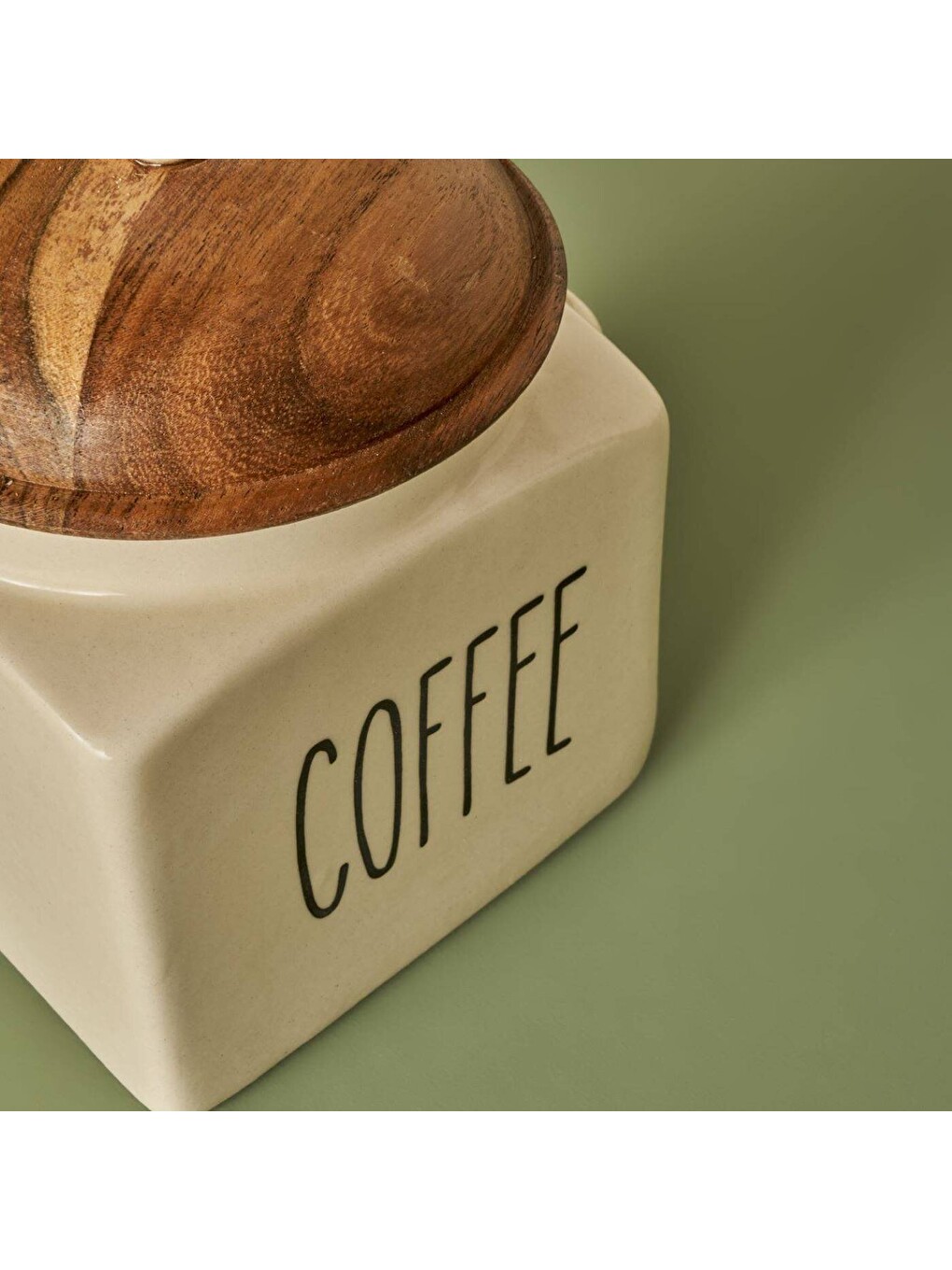 Ekru Koffi Seramik Kavanoz Krem (800 ml)-2