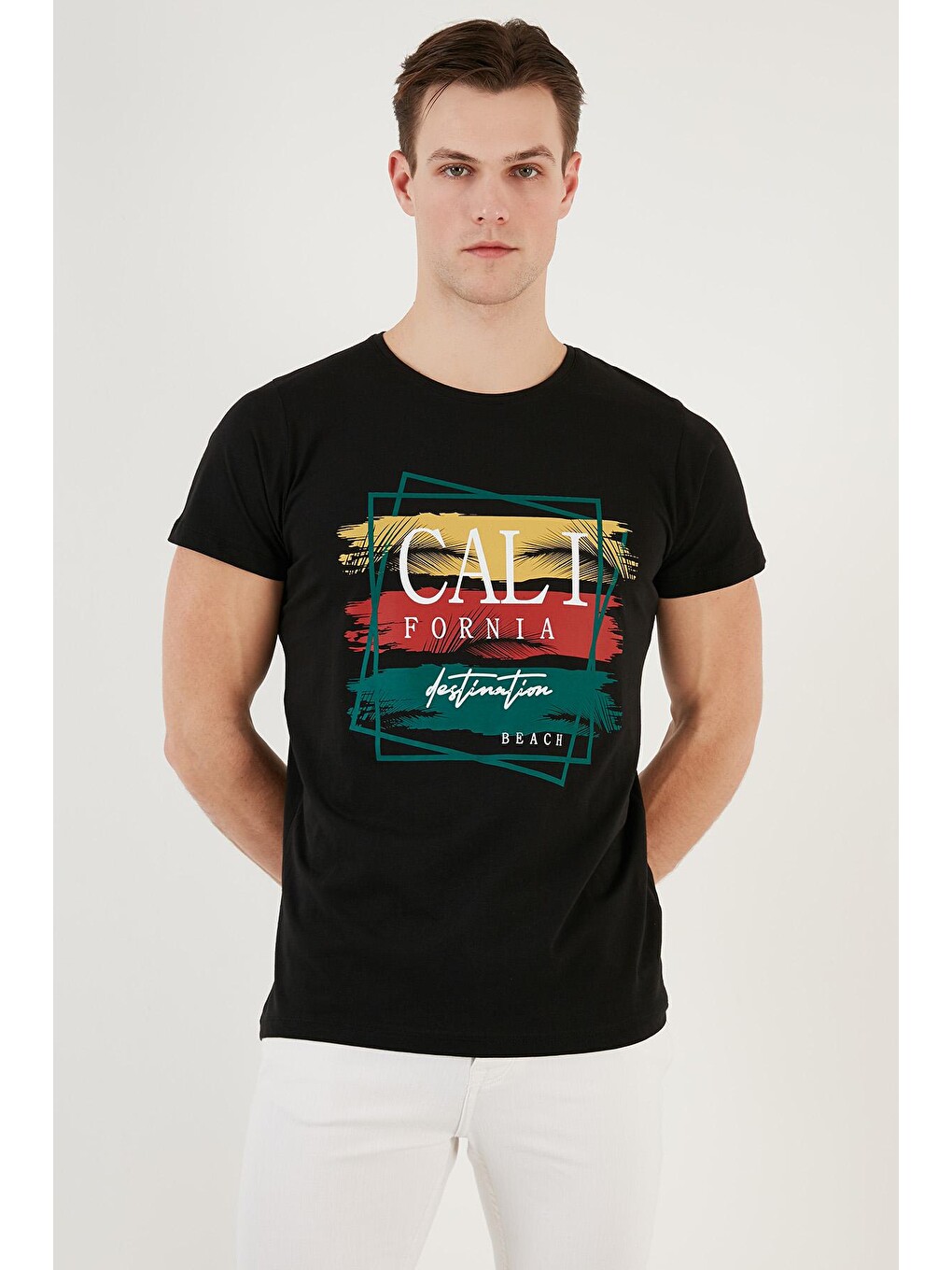 Lacivert Pamuklu Baskılı 3'lü Paket T Shirt 541s3-1