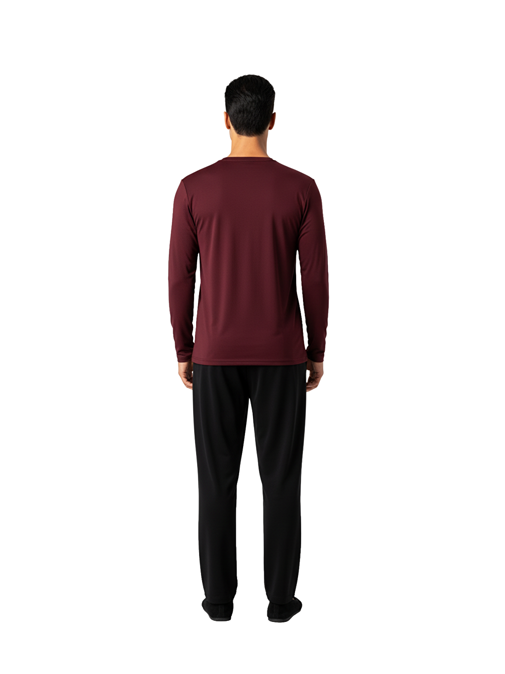 Maschio Pamuk V Yaka Pijama Takımı Bordo-3