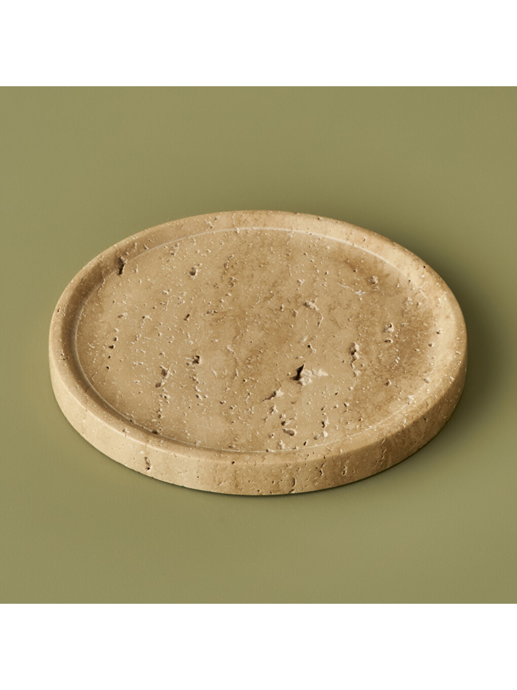 Bej Ephesus Traverten Yuvarlak Dekoratif Tabak Naturel (20x4 Cm)-8