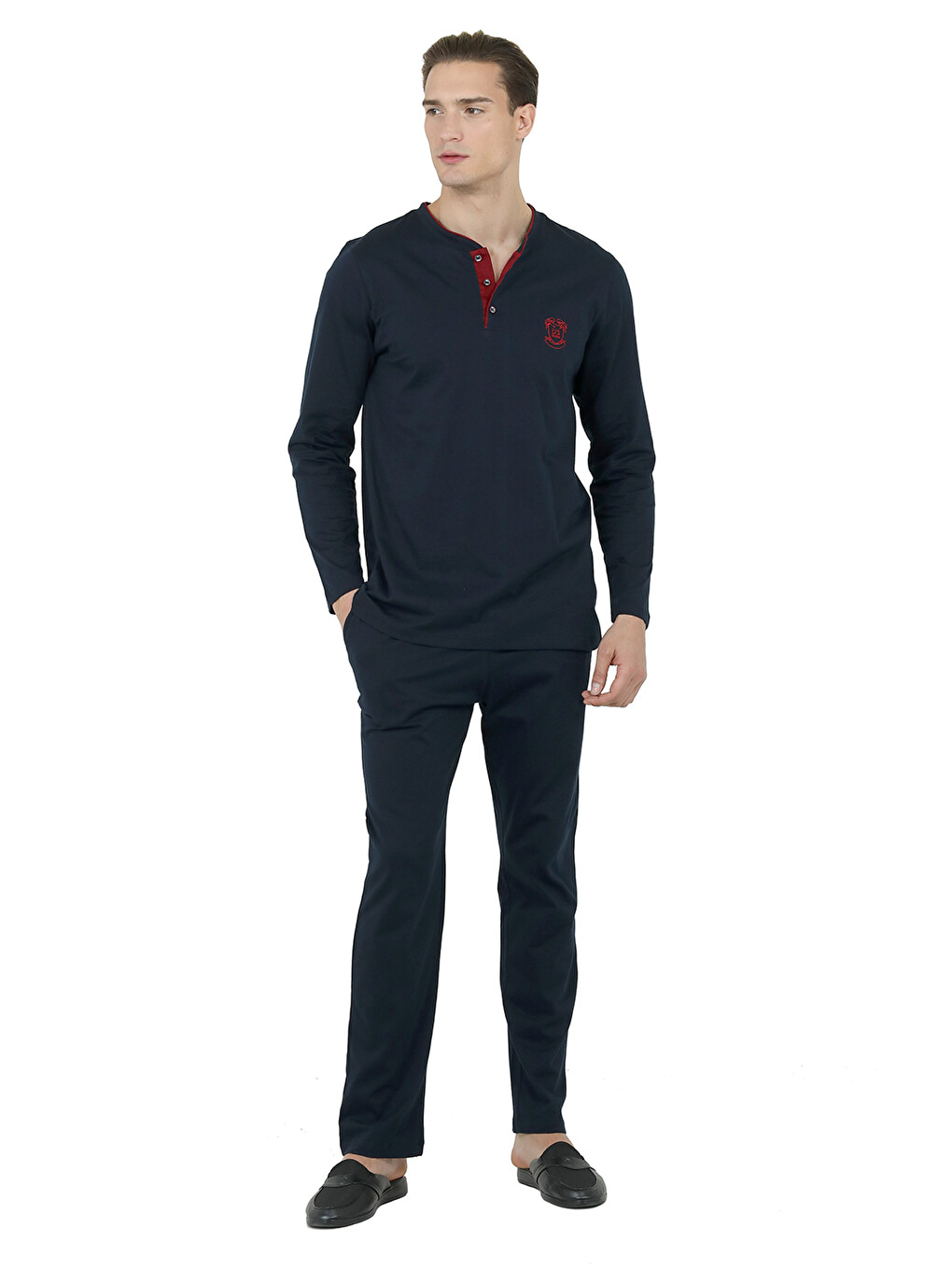 Regular Fit Pamuk Pijama Takımı K.lacivert