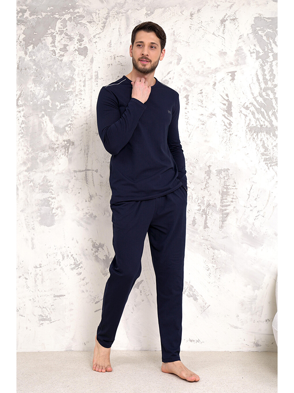 Maschio Pamuk Pijama Takımı Lacivert-3