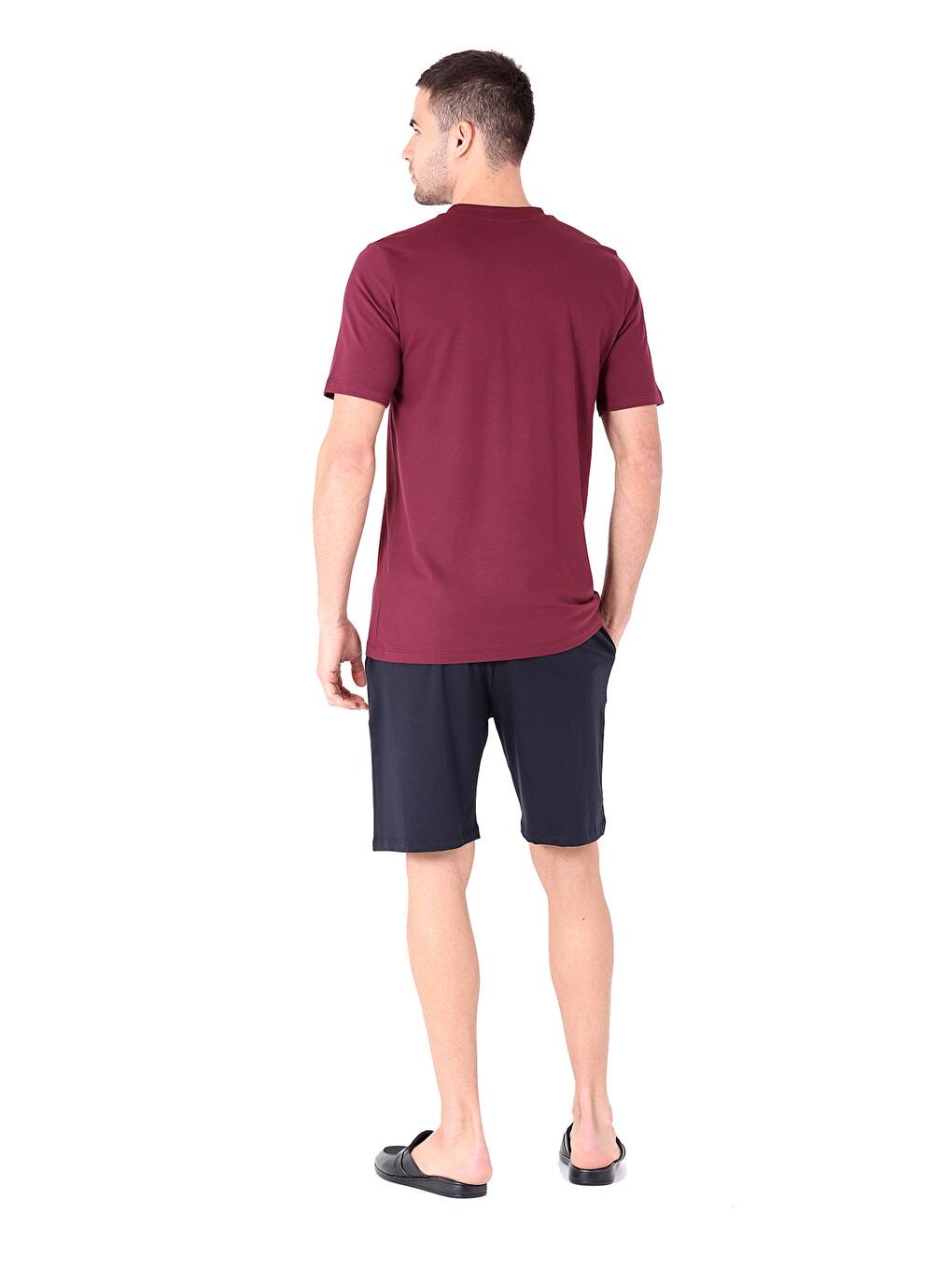 Şort Pijama Takımı Bordo-1