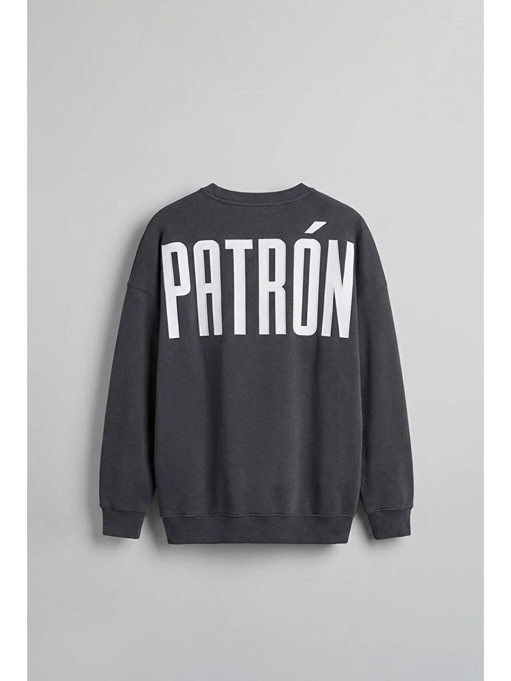 Erkek Oversize Baskılı Premium Sweatshirt Antrasit