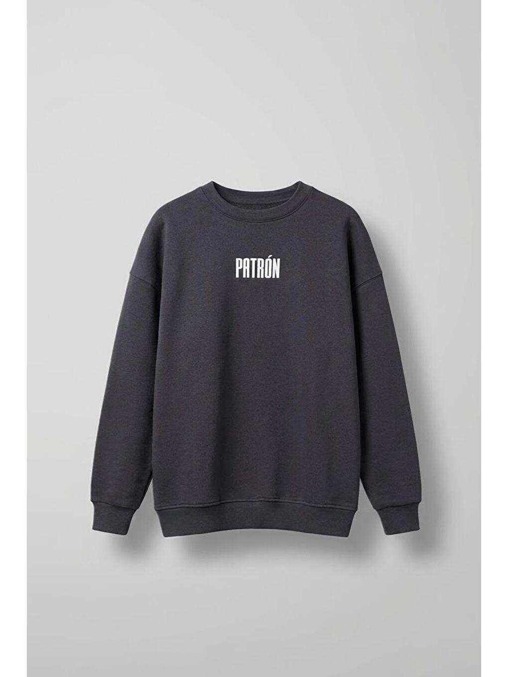 Erkek Oversize Baskılı Premium Sweatshirt Antrasit-1