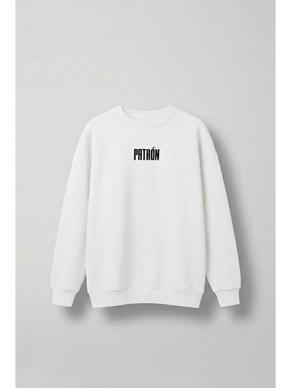 Erkek Oversize Baskılı Premium Sweatshirt Ekru-1