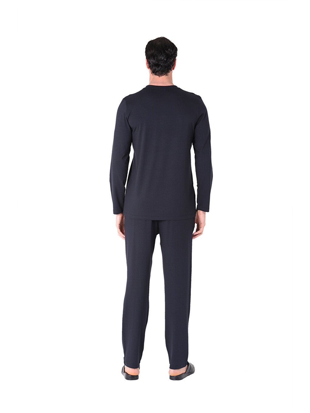 Pijama Tk.yarım Patlı Uzunkol Lacivert-2