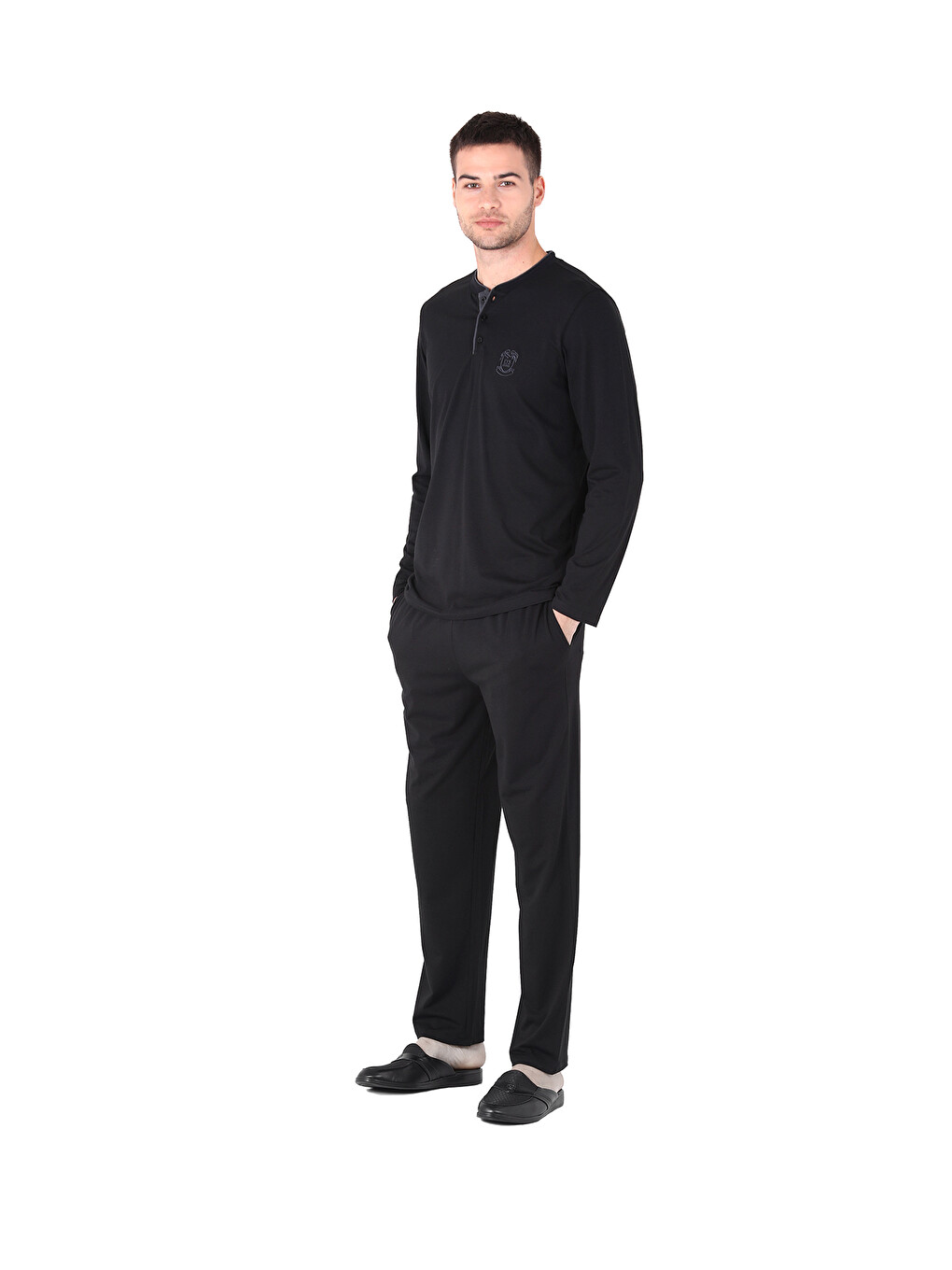 Pijama Tk.yarım Patlı Uzunkol Siyah-2