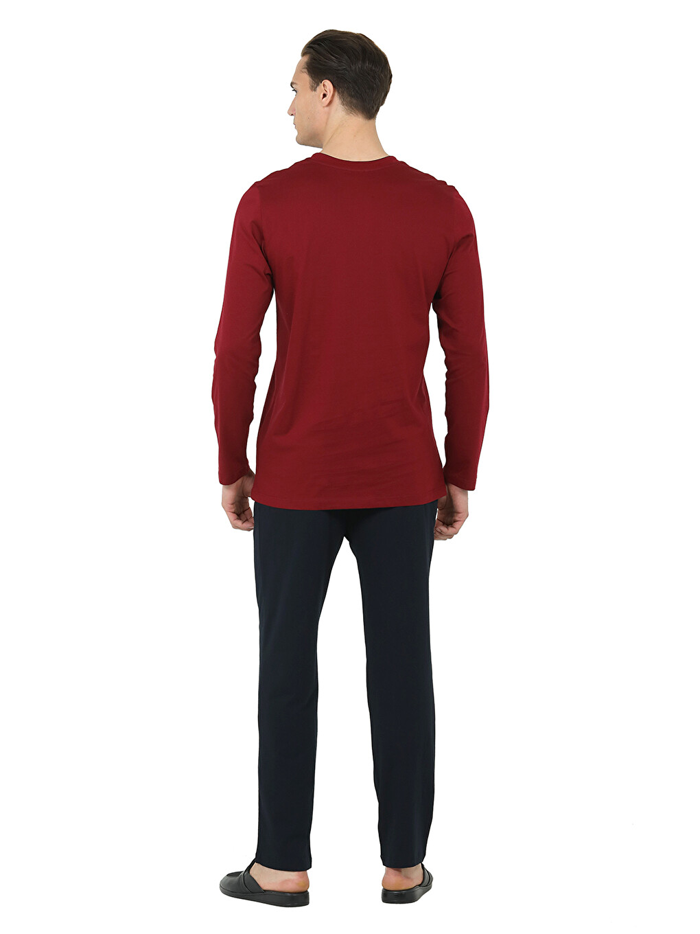 Regular Fit Pamuk Pijama Takımı Bordo-1