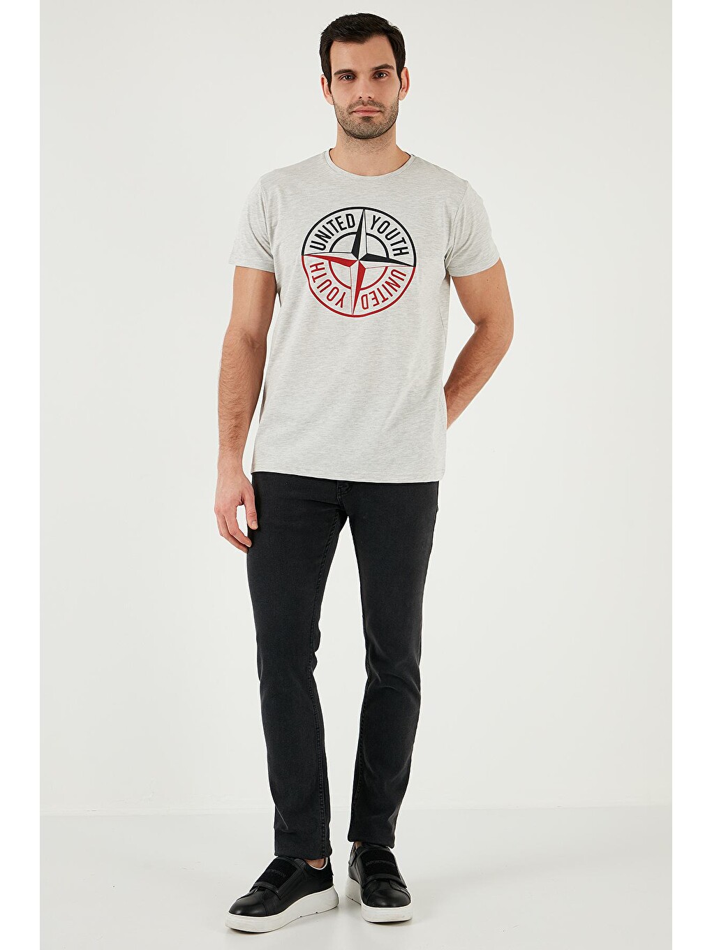 Mavi Pamuklu Baskılı 3'lü Paket T Shirt 541s3-2