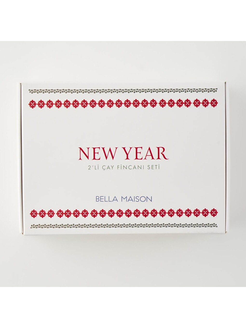 Karışık New Year Yılbaşı 2'li Porselen Çay Fincanı Seti (270 cc)-12