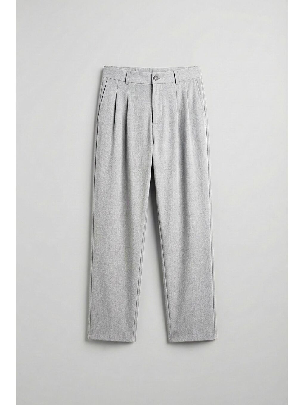 Baggy Fit Kumaş Erkek Pantolon Gri-5