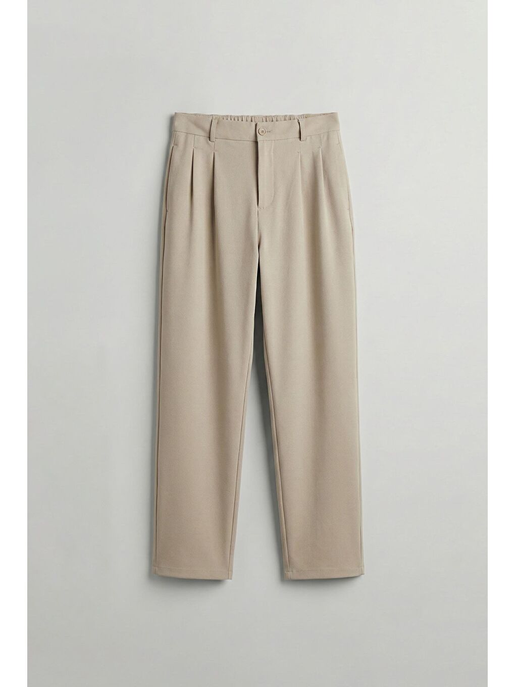 Baggy Fit Kumaş Erkek Pantolon Bej-2