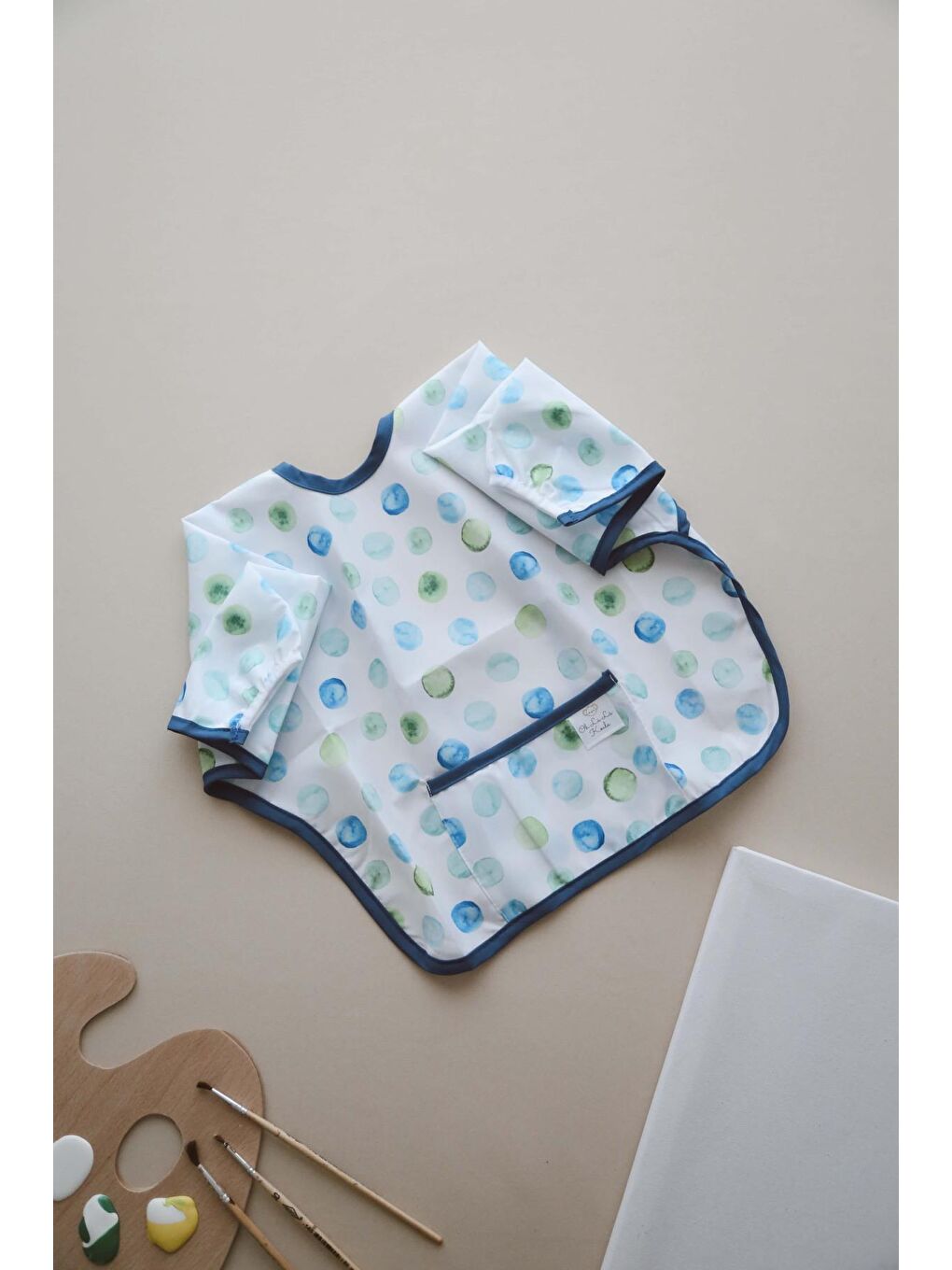 Mavi Top Uzun Kollu Sıvı Geçirmez Aktivite Önlük (6-36 Ay)-7