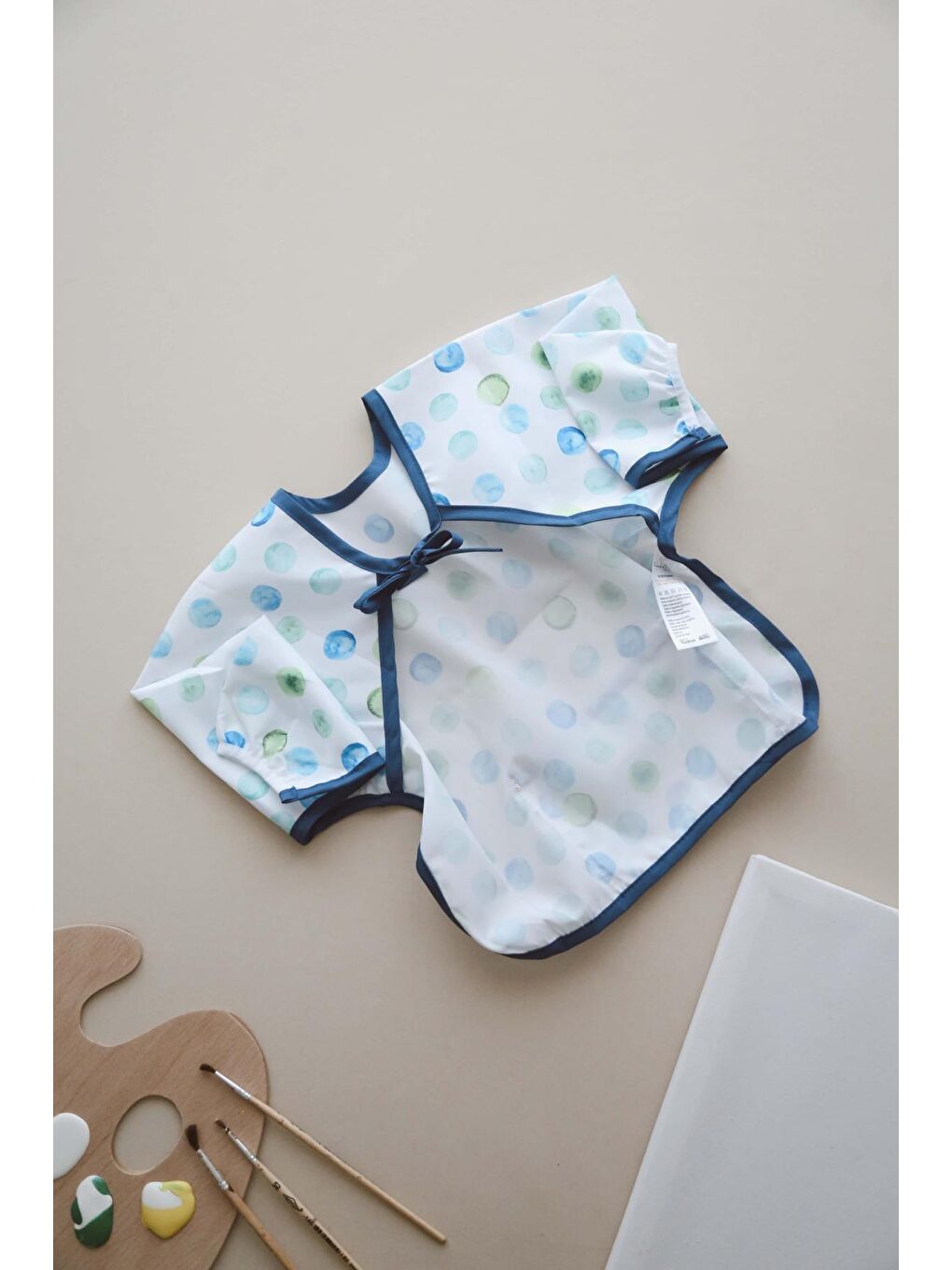 Mavi Top Uzun Kollu Sıvı Geçirmez Aktivite Önlük (6-36 Ay)-8