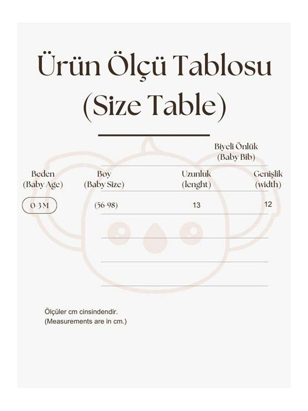 3lü Biyeli Bebek Önlüğü 0-3 Ay Model 7-4